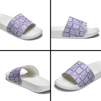 Aloha Hawaii Tiki Palaka Motifs Slide Sandals Honohono Lei Purple Elegant Vibes LT14 - Polynesian Pride