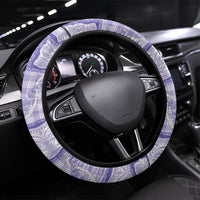 Aloha Hawaii Tiki Palaka Motifs Steering Wheel Cover Honohono Lei Purple Elegant Vibes LT14 Universal Fit Purple - Polynesian Pride