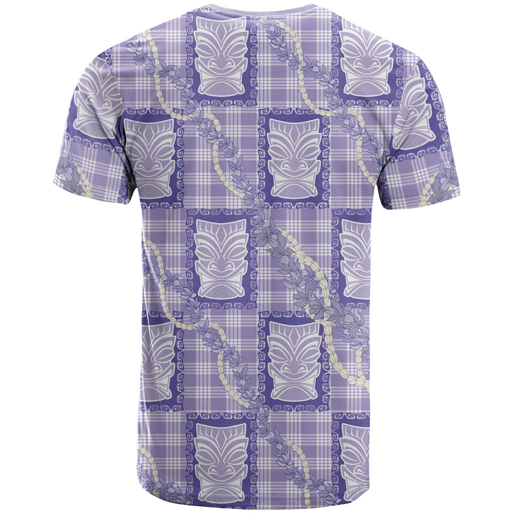 Aloha Hawaii Tiki Palaka Motifs T Shirt Honohono Lei Purple Elegant Vibes LT14 - Polynesian Pride