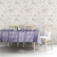Aloha Hawaii Tiki Palaka Motifs Tablecloth Honohono Lei Purple Elegant Vibes