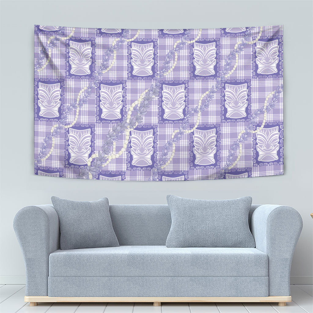 Aloha Hawaii Tiki Palaka Motifs Tapestry Honohono Lei Purple Elegant Vibes LT14 - Polynesian Pride
