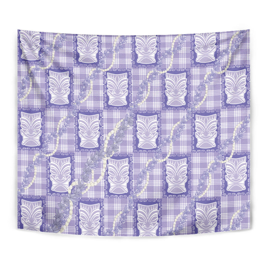 Aloha Hawaii Tiki Palaka Motifs Tapestry Honohono Lei Purple Elegant Vibes LT14 - Polynesian Pride
