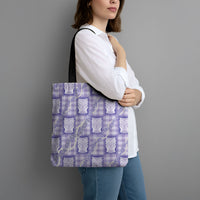 Aloha Hawaii Tiki Palaka Motifs Tote Bag Honohono Lei Purple Elegant Vibes LT14 - Polynesian Pride