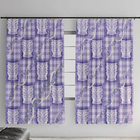 Aloha Hawaii Tiki Palaka Motifs Window Curtain Honohono Lei Purple Elegant Vibes LT14 With Hooks Purple - Polynesian Pride