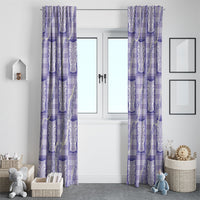 Aloha Hawaii Tiki Palaka Motifs Window Curtain Honohono Lei Purple Elegant Vibes LT14 - Polynesian Pride