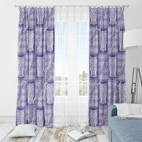 Aloha Hawaii Tiki Palaka Motifs Window Curtain Honohono Lei Purple Elegant Vibes LT14 - Polynesian Pride
