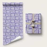 Aloha Hawaii Tiki Palaka Motifs Wrapping Paper Honohono Lei Purple Elegant Vibes LT14 58" × 23" Purple - Polynesian Pride