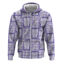 Aloha Hawaii Tiki Palaka Motifs Zip Hoodie Honohono Lei Purple Elegant Vibes LT14 Zip Hoodie Purple - Polynesian Pride