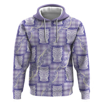 Aloha Hawaii Tiki Palaka Motifs Zip Hoodie Honohono Lei Purple Elegant Vibes LT14 Pullover Hoodie Purple - Polynesian Pride
