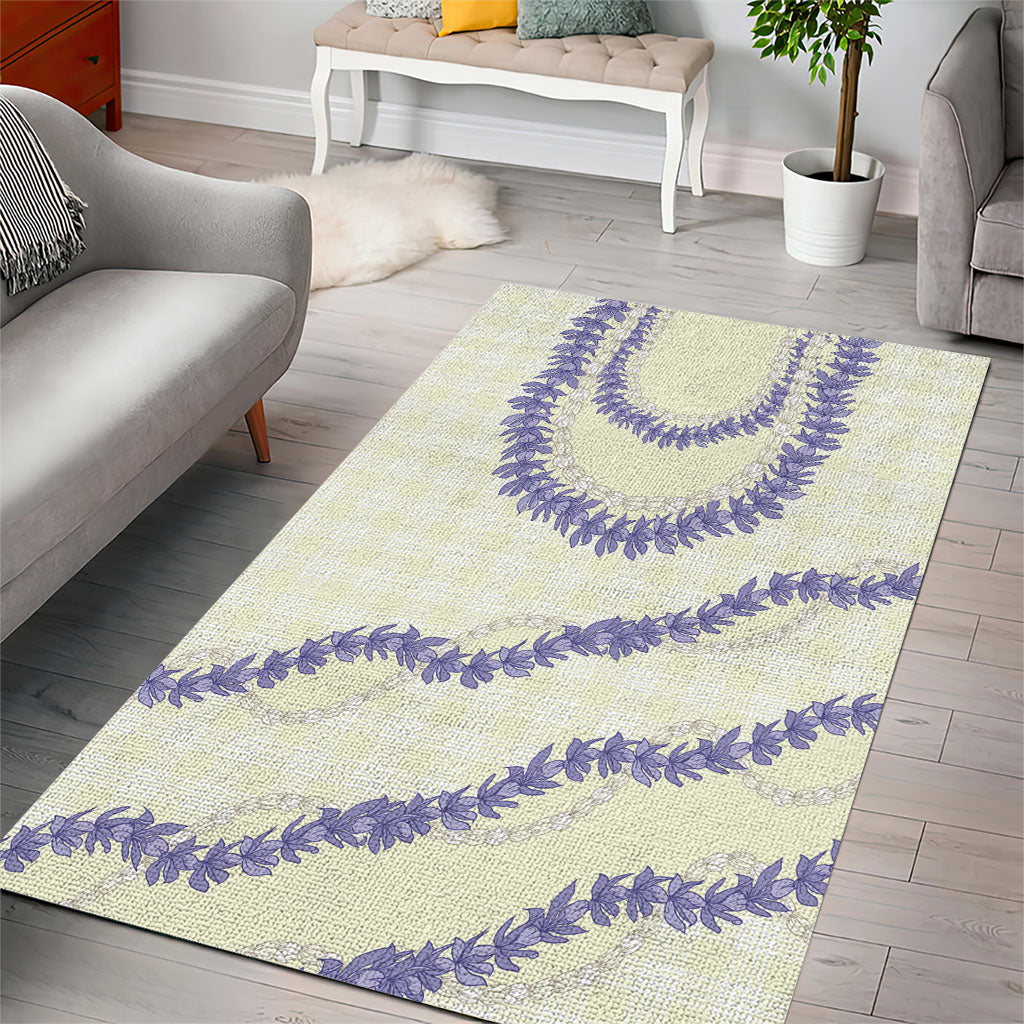 Hawaii Honohono Palaka Motifs Area Rug Hawaiian Orchid Lei