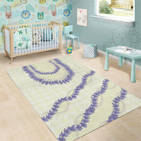 Hawaii Honohono Palaka Motifs Area Rug Hawaiian Orchid Lei
