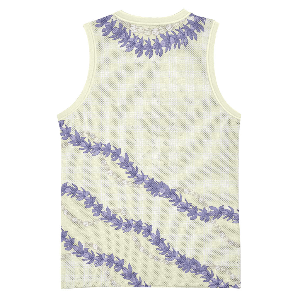 Hawaii Honohono Palaka Motifs Basketball Jersey Hawaiian Orchid Lei LT14 - Polynesian Pride