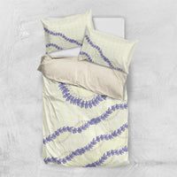 Hawaii Honohono Palaka Motifs Bedding Set Hawaiian Orchid Lei