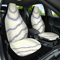 Hawaii Honohono Palaka Motifs Car Seat Cover Hawaiian Orchid Lei LT14 One Size Cream - Polynesian Pride