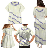 Hawaii Honohono Palaka Motifs Family Matching Puletasi and Hawaiian Shirt Hawaiian Orchid Lei LT14 - Polynesian Pride