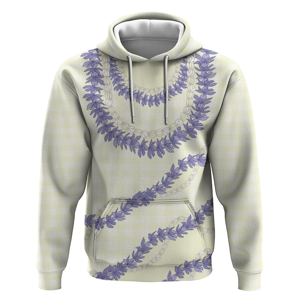 Hawaii Honohono Palaka Motifs Hoodie Hawaiian Orchid Lei LT14 Pullover Hoodie Cream - Polynesian Pride