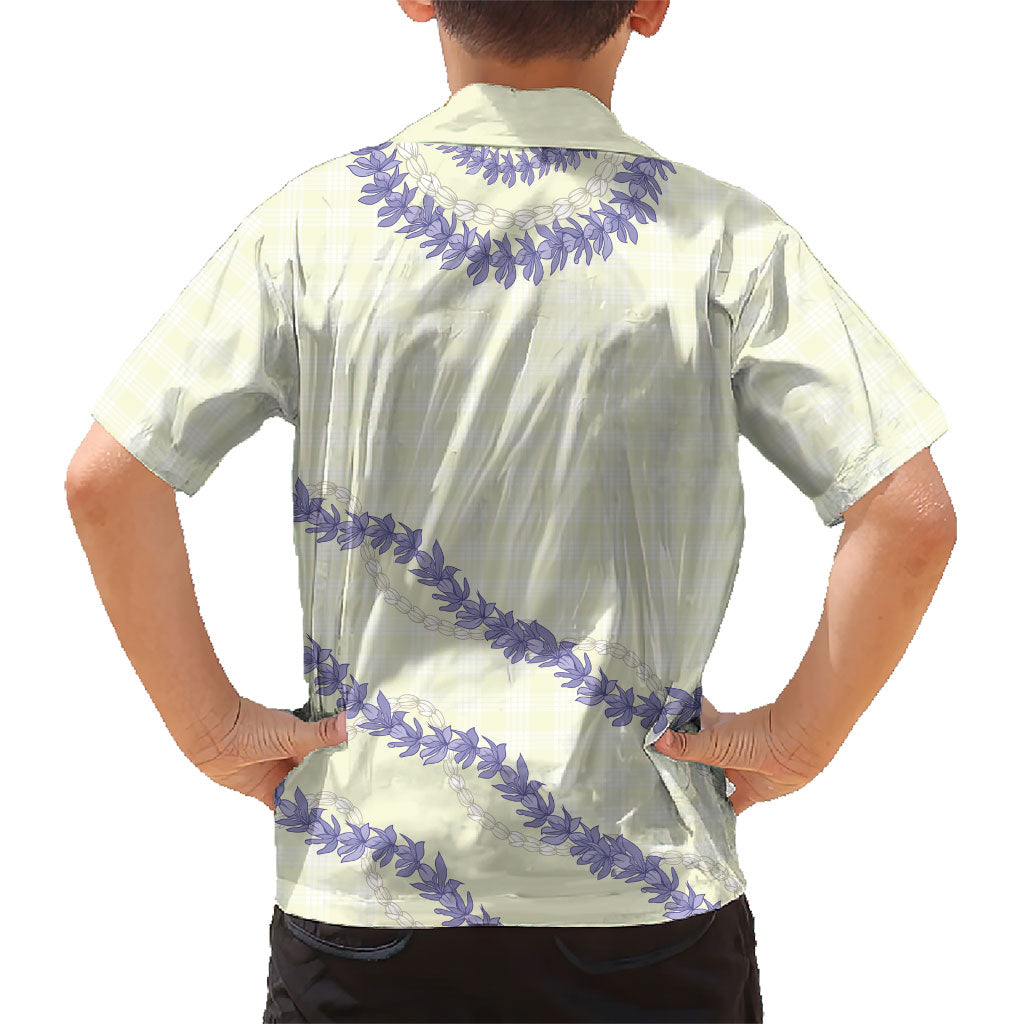 Hawaii Honohono Palaka Motifs Kid Hawaiian Shirt Hawaiian Orchid Lei LT14 - Polynesian Pride