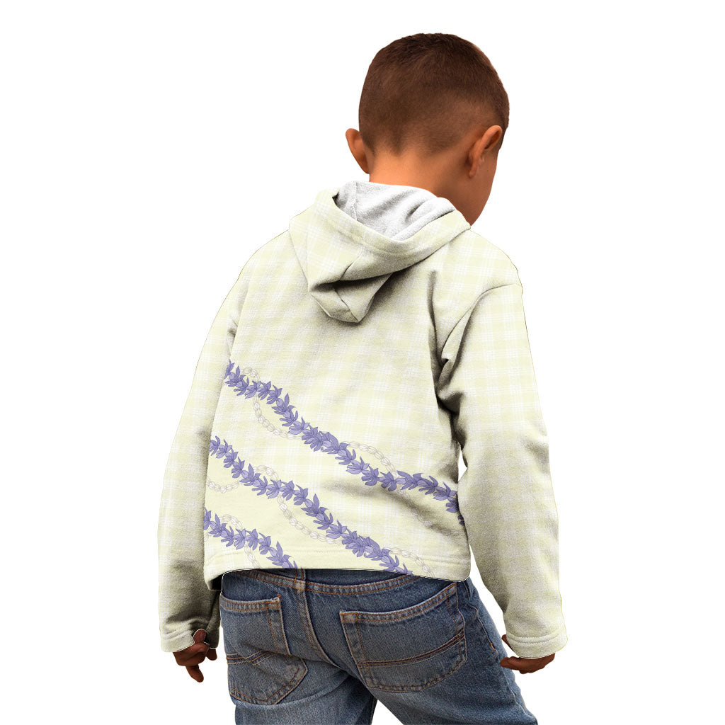 Hawaii Honohono Palaka Motifs Kid Hoodie Hawaiian Orchid Lei LT14 - Polynesian Pride