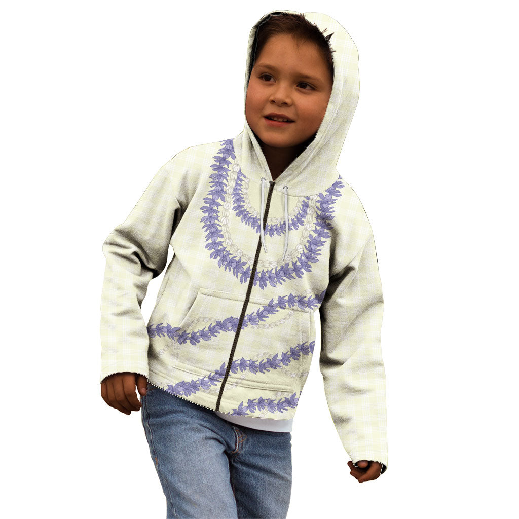 Hawaii Honohono Palaka Motifs Kid Hoodie Hawaiian Orchid Lei LT14 - Polynesian Pride