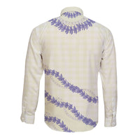 Hawaii Honohono Palaka Motifs Long Sleeve Button Shirt Hawaiian Orchid Lei LT14 - Polynesian Pride