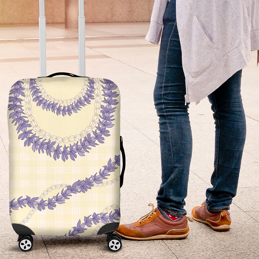 Hawaii Honohono Palaka Motifs Luggage Cover Hawaiian Orchid Lei LT14 Cream - Polynesian Pride