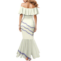 Hawaii Honohono Palaka Motifs Mermaid Dress Hawaiian Orchid Lei LT14 - Polynesian Pride
