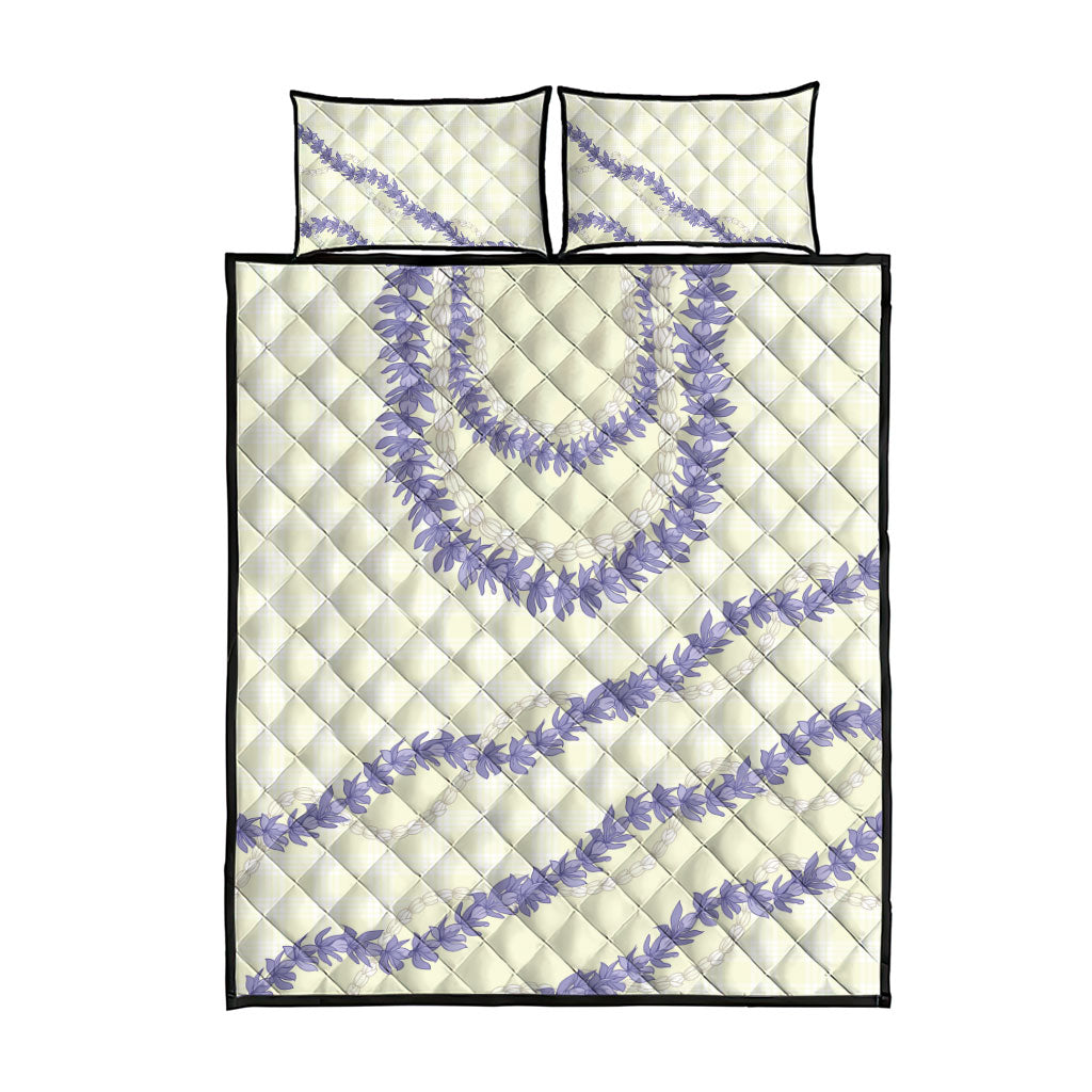 Hawaii Honohono Palaka Motifs Quilt Bed Set Hawaiian Orchid Lei