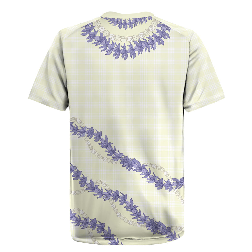 Hawaii Honohono Palaka Motifs Rugby Jersey Hawaiian Orchid Lei