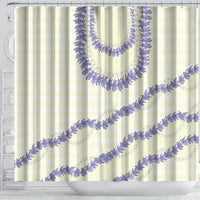Hawaii Honohono Palaka Motifs Shower Curtain Hawaiian Orchid Lei