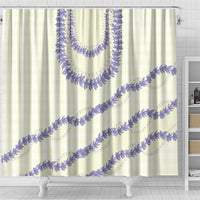 Hawaii Honohono Palaka Motifs Shower Curtain Hawaiian Orchid Lei
