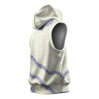 Hawaii Honohono Palaka Motifs Sleeveless Hoodie Hawaiian Orchid Lei LT14 - Polynesian Pride
