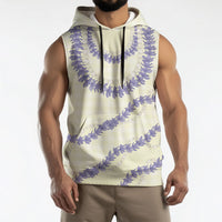 Hawaii Honohono Palaka Motifs Sleeveless Hoodie Hawaiian Orchid Lei LT14 - Polynesian Pride