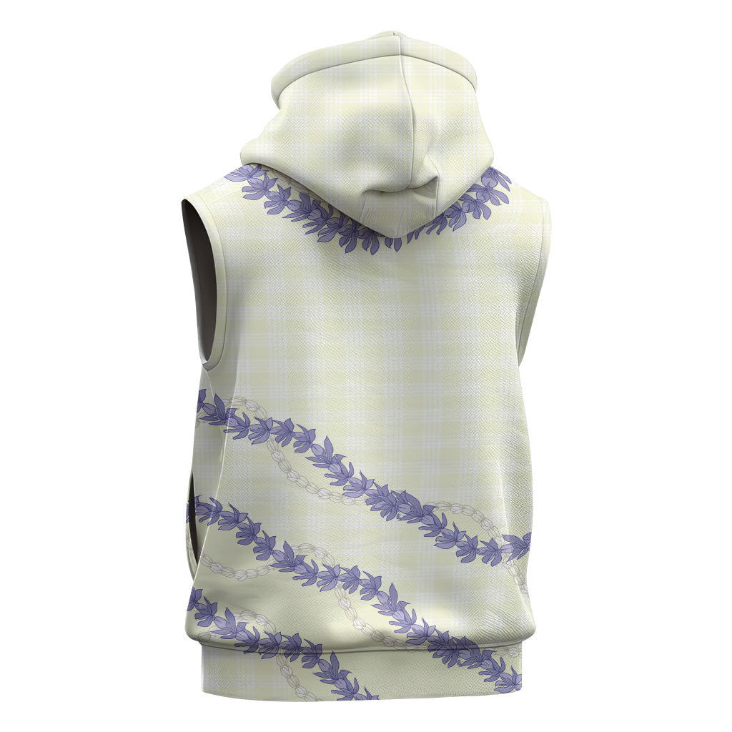 Hawaii Honohono Palaka Motifs Sleeveless Zip Hoodie Hawaiian Orchid Lei LT14 - Polynesian Pride