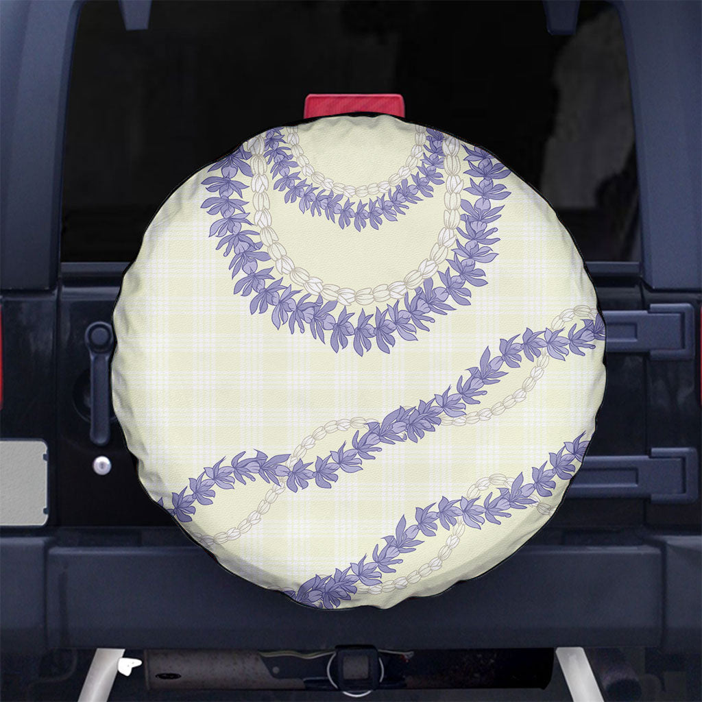 Hawaii Honohono Palaka Motifs Spare Tire Cover Hawaiian Orchid Lei LT14 No hole Cream - Polynesian Pride