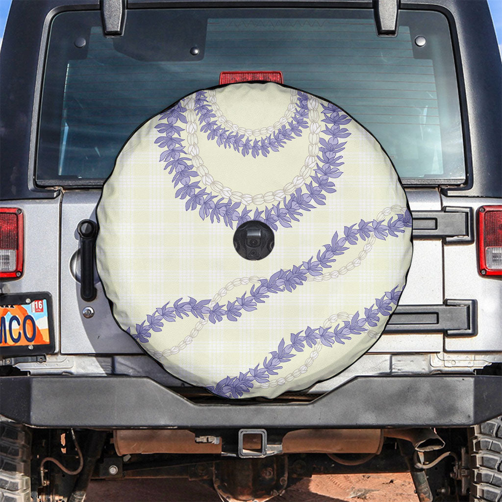 Hawaii Honohono Palaka Motifs Spare Tire Cover Hawaiian Orchid Lei LT14 Cream - Polynesian Pride