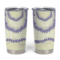 Hawaii Honohono Palaka Motifs Tumbler Cup Hawaiian Orchid Lei LT14 Cream - Polynesian Pride