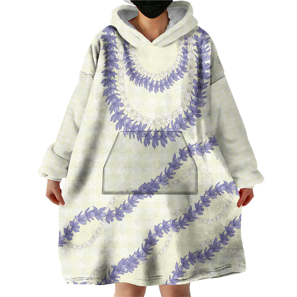 Hawaii Honohono Palaka Motifs Wearable Blanket Hoodie Hawaiian Orchid Lei LT14 - Polynesian Pride