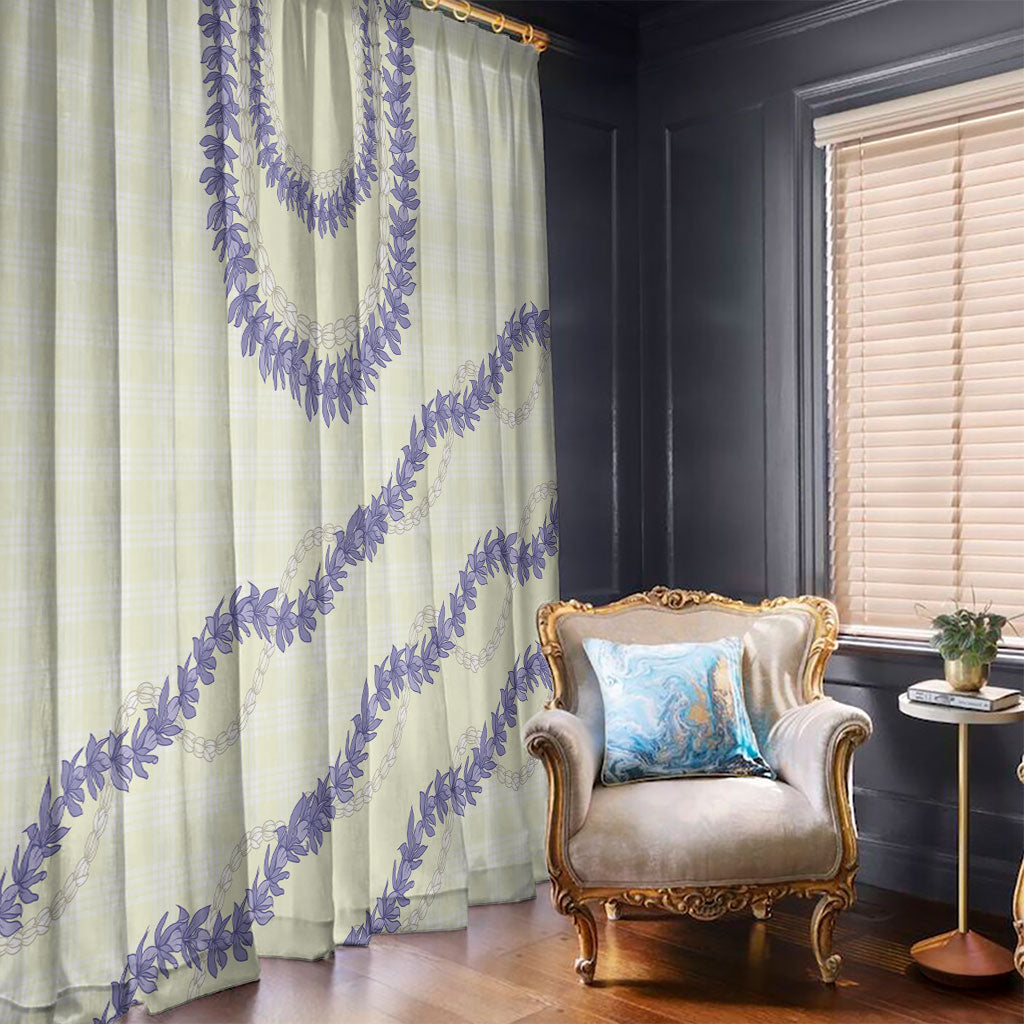 Hawaii Honohono Palaka Motifs Window Curtain Hawaiian Orchid Lei LT14 - Polynesian Pride