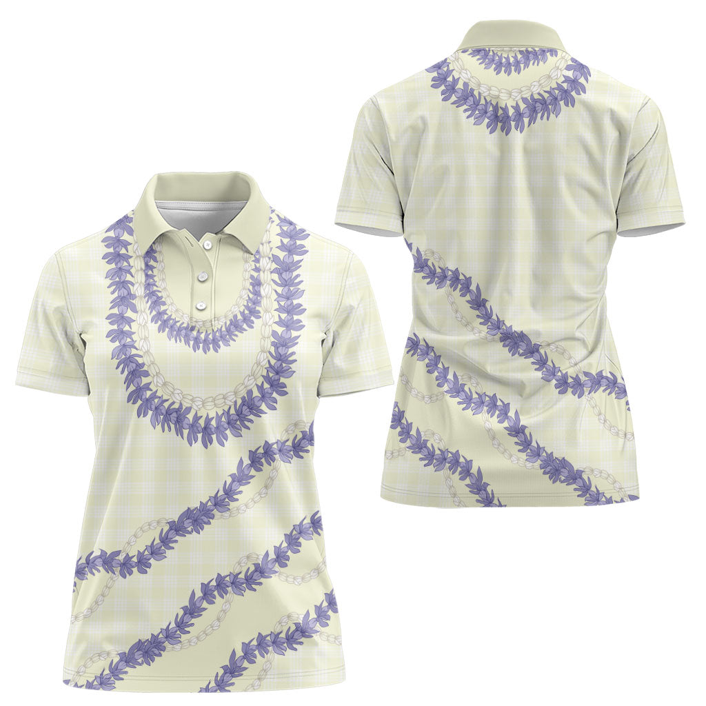 Hawaii Honohono Palaka Motifs Women Polo Shirt Hawaiian Orchid Lei LT14 - Polynesian Pride
