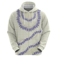 Hawaii Honohono Palaka Motifs Zip Hoodie Hawaiian Orchid Lei LT14 - Polynesian Pride