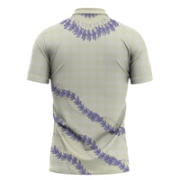 Hawaii Honohono Palaka Motifs Zipper Polo Shirt Hawaiian Orchid Lei LT14 - Polynesian Pride