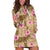 Beige Hawaii Hibiscus With Tropical Flowers Motifs Hoodie Dress - Polynesian Pride