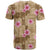 Beige Hawaii Hibiscus With Tropical Flowers Motifs T Shirt - Polynesian Pride