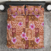 Orange Hawaii Hibiscus With Tropical Flowers Motifs Bedding Set LT14 Orange - Polynesian Pride