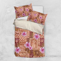 Orange Hawaii Hibiscus With Tropical Flowers Motifs Bedding Set LT14 US Twin 172cm x 218cm Orange - Polynesian Pride