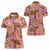 Orange Hawaii Hibiscus With Tropical Flowers Motifs Women Polo Shirt - Polynesian Pride