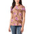 Orange Hawaii Hibiscus With Tropical Flowers Motifs Women Polo Shirt - Polynesian Pride