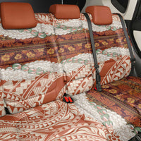 Aloha Hawaii Mikioi Lei Back Car Seat Cover Beige Tropical Flower Pattern - Polynesian Pride