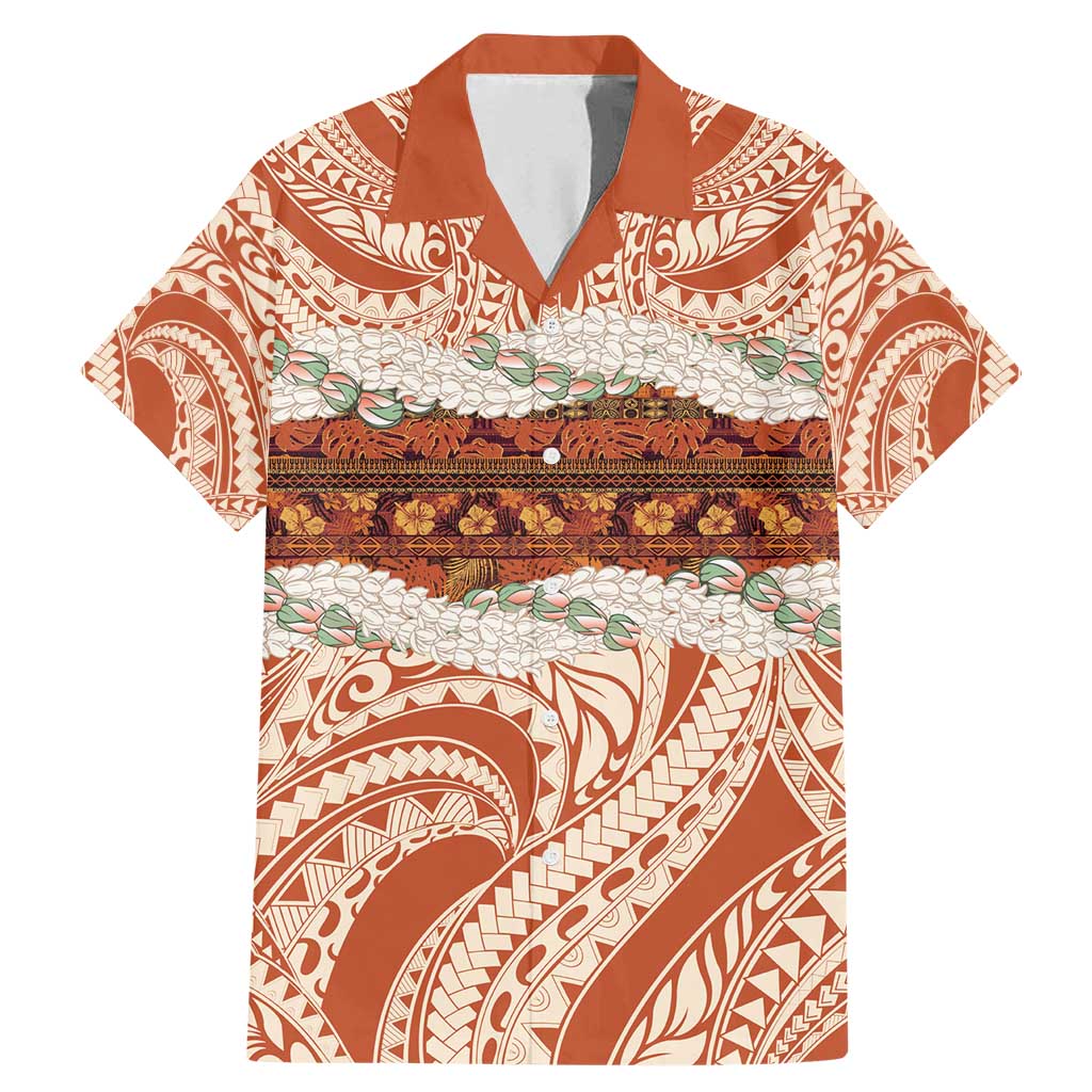 Aloha Hawaii Mikioi Lei Family Matching Mermaid Dress and Hawaiian Shirt Beige Tropical Flower Pattern LT14 Dad's Shirt - Short Sleeve Beige - Polynesian Pride