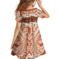Aloha Hawaii Mikioi Lei Family Matching Off The Shoulder Long Sleeve Dress and Hawaiian Shirt Beige Tropical Flower Pattern LT14 - Polynesian Pride